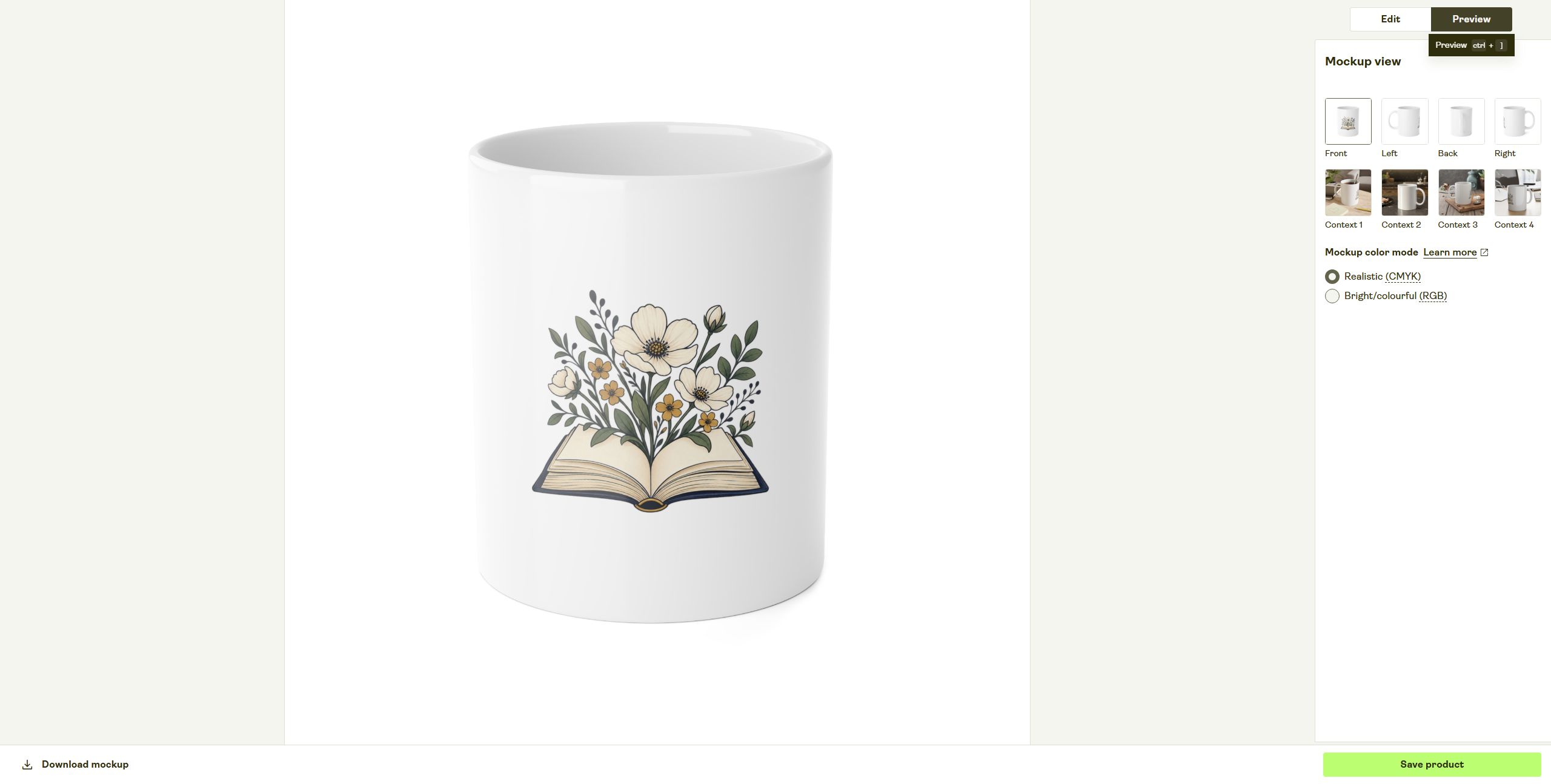 Botanical Book 11oz Ceramic Mug — product preview