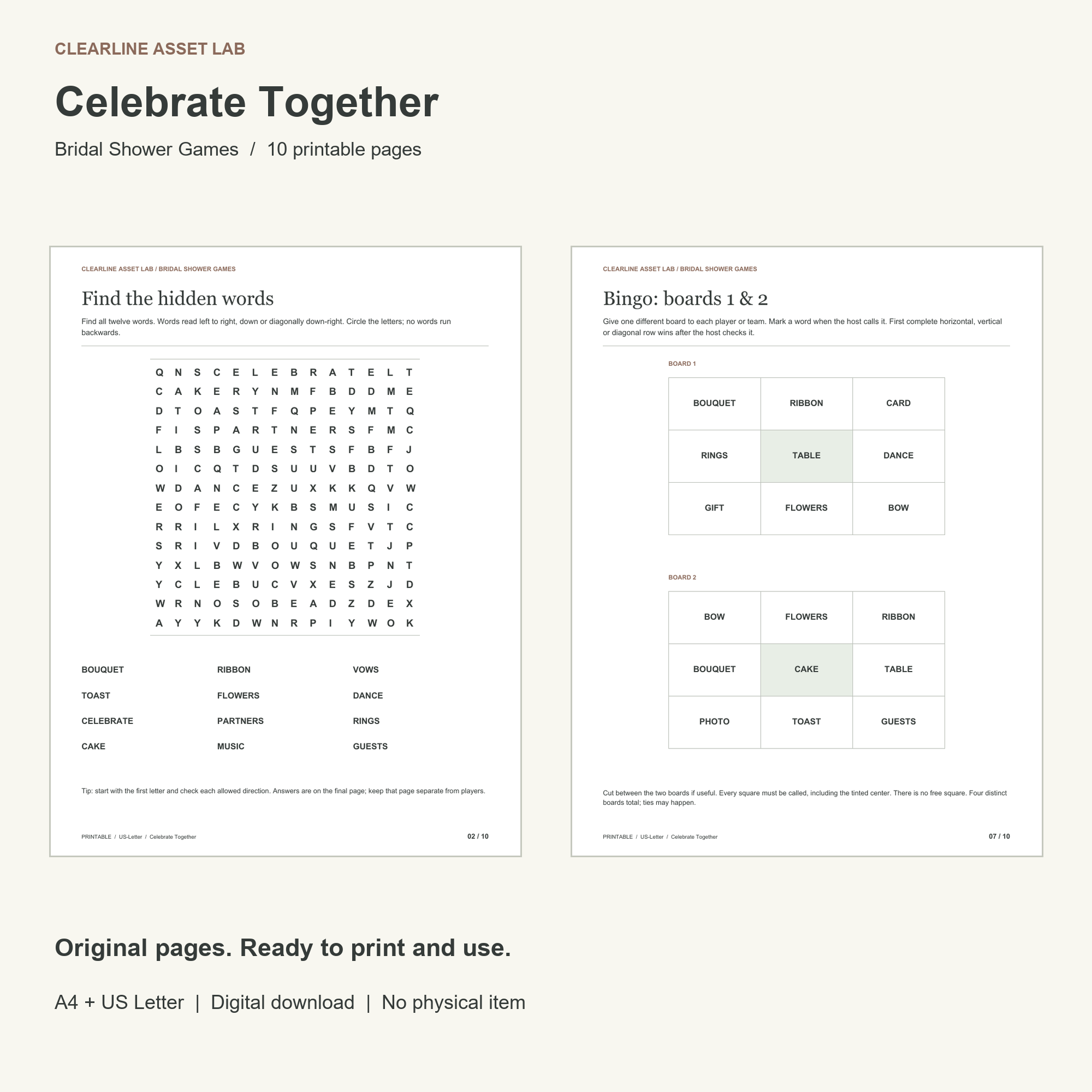 Bridal Shower Conversation & Games — product preview