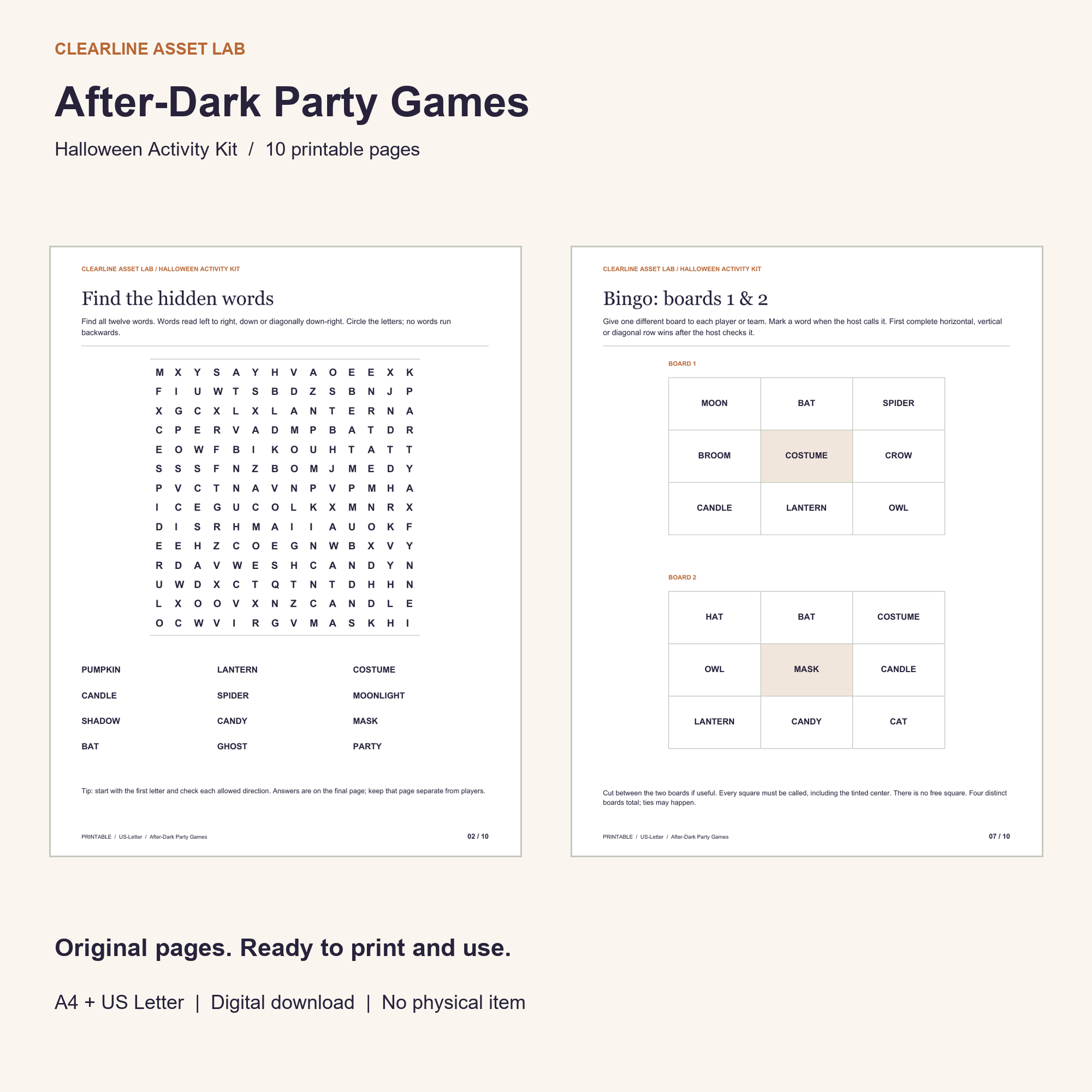Halloween Party Activity Kit — product preview