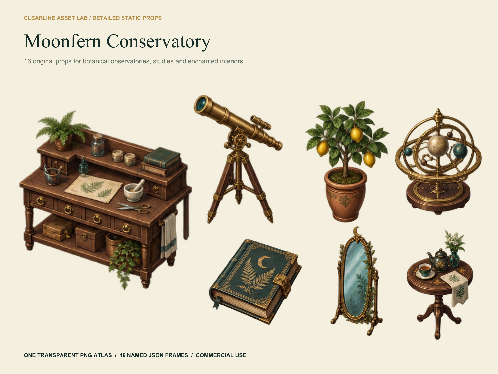Moonfern Conservatory — 16 Detailed Props — product preview