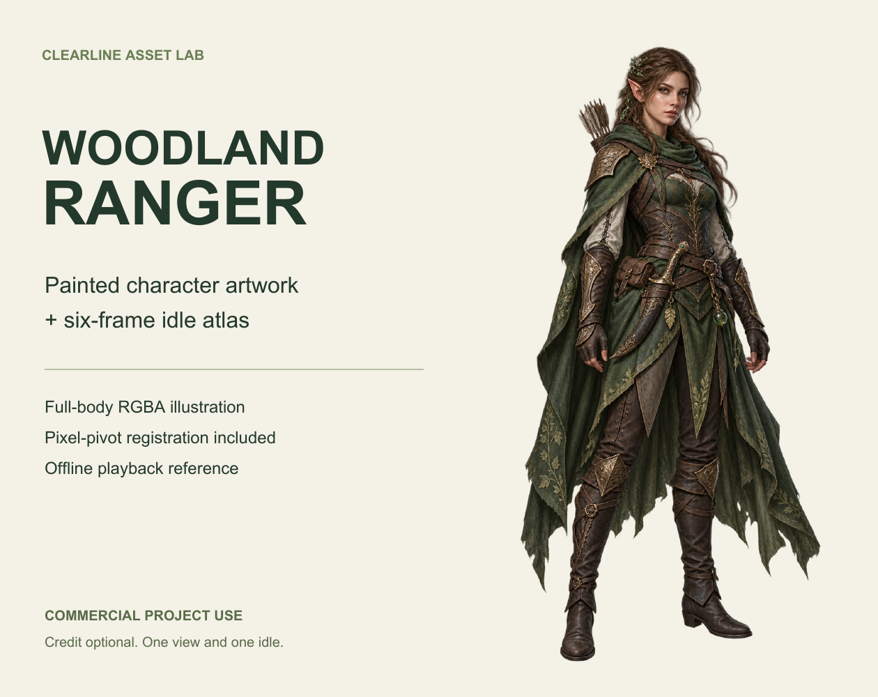 Woodland Ranger — Character Art & Idle Atlas — product preview