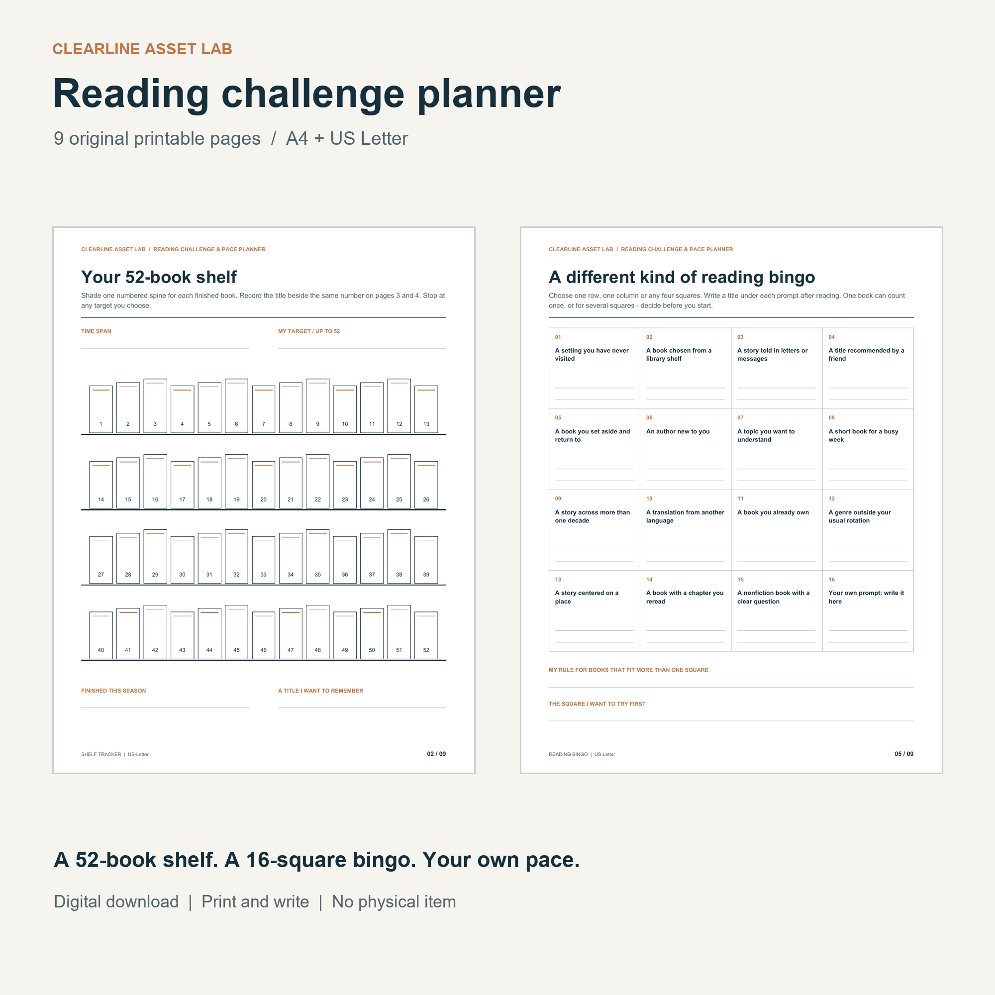 Reading Challenge & Pace Planner — product preview