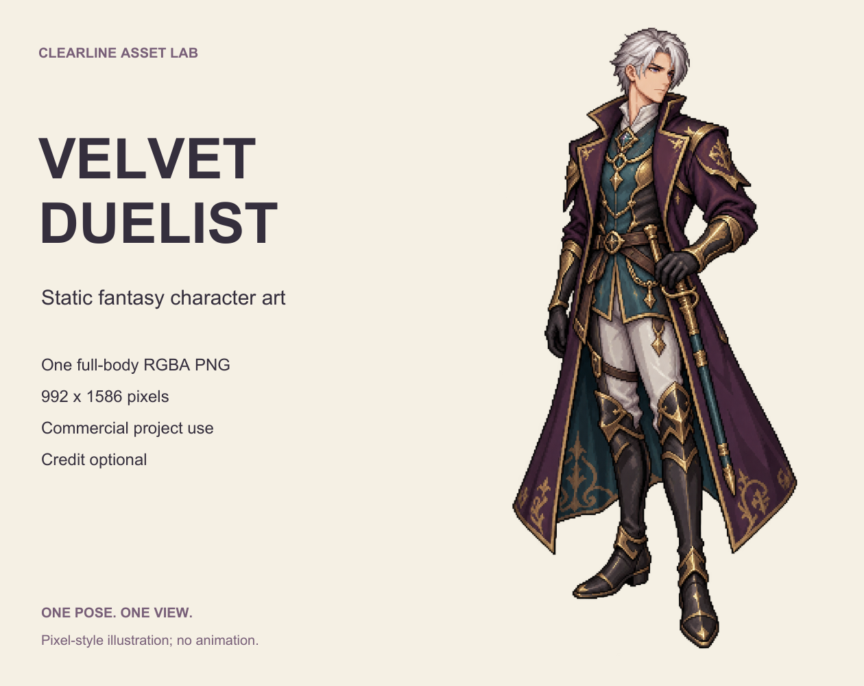 Velvet Duelist — Static Character Art — product preview