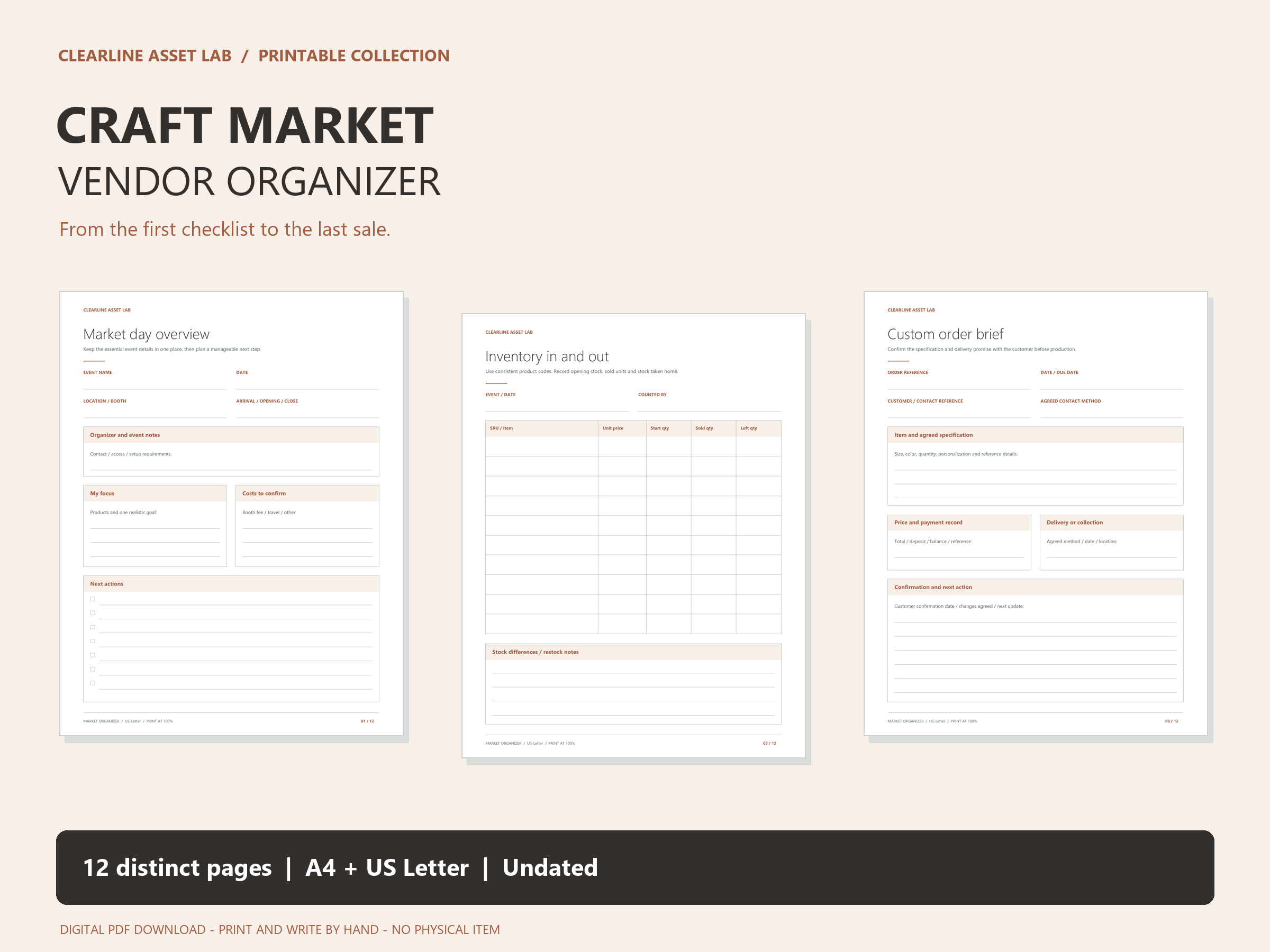 Craft Market Vendor Organizer — product preview